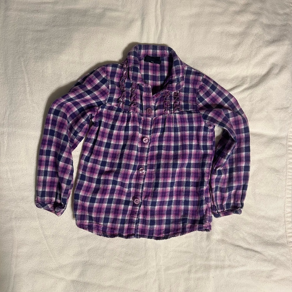 Plaid Purple Kids Shirt
